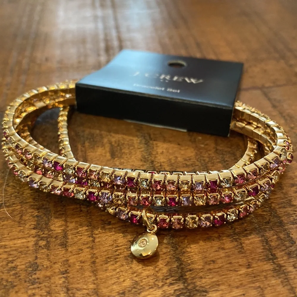 J. Crew Crystal Stretch Bracelets. Set of 5. - Picture 7 of 11